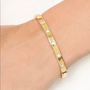 kate spade stone hinge bangle - Gold